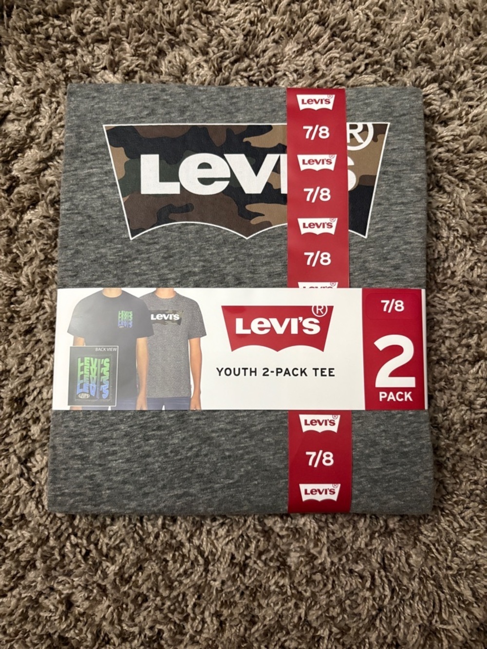 Levi's Gray Heather Camo Logo Short Sleeve Tee - Youth